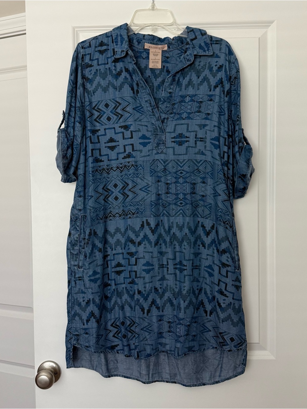 Blue Patterned Tunic Dress by Philosophy